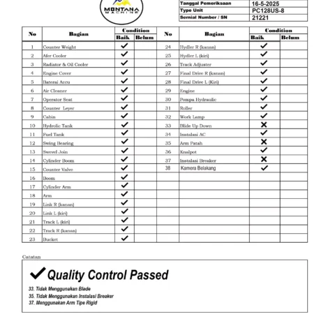 Komatsu PC128US-8 21221 Import Ex.Japan - Gambar 26