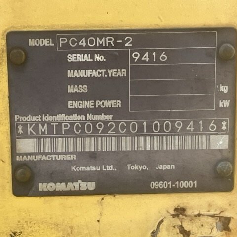 Komatsu PC40MR-2 9416 Import Ex.Japan - Gambar 6