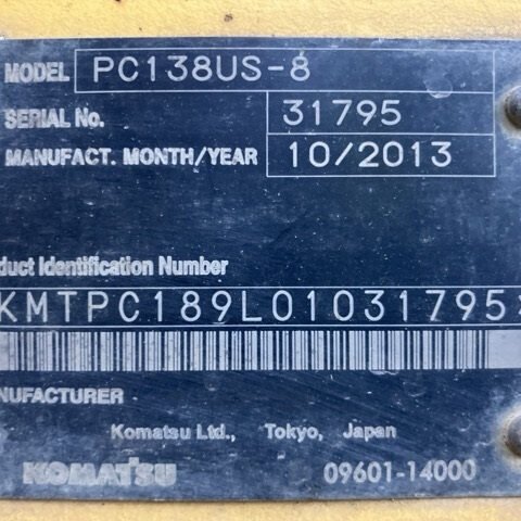 Komatsu PC138US-8 31795 Import Ex.Japan - Gambar 5