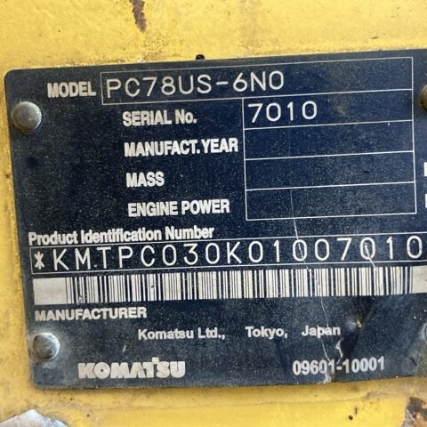 Komatsu PC78US-6N0 7010 Import Ex.Japan - Gambar 5