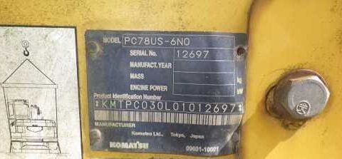 Komatsu PC78US-6N0 12697 Import Ex.Japan - Gambar 5